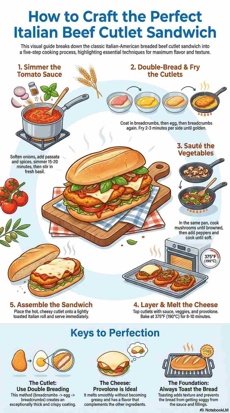 Italian Breaded Beef Cutlet Sandwich Infographic