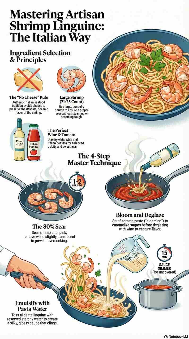 Mastering Artisan Shrimp Linguine Infographic