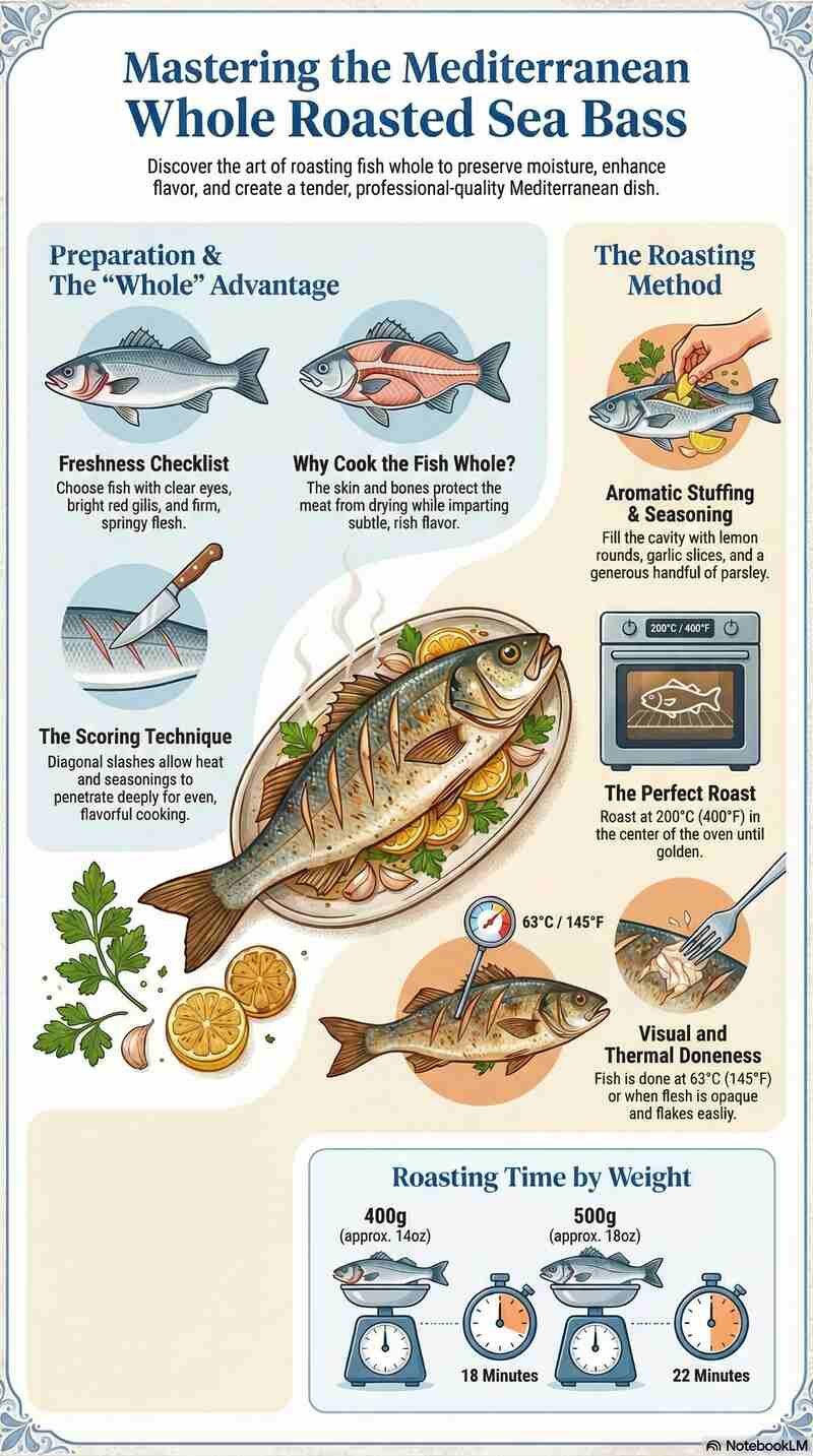 Mastering Whole Roasted Sea Bass Infographic