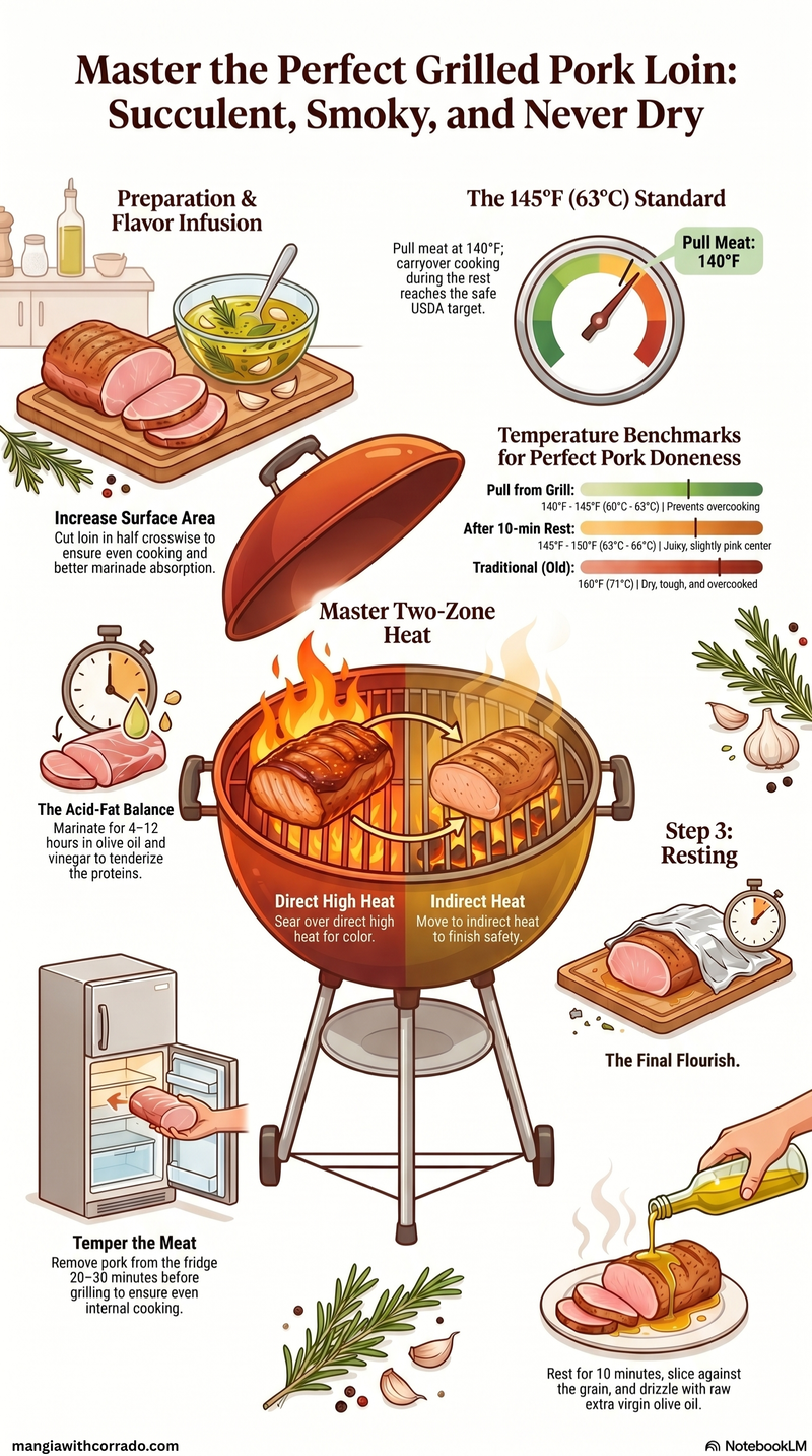 BBQ Grilled Pork Loin Recipe Infographic