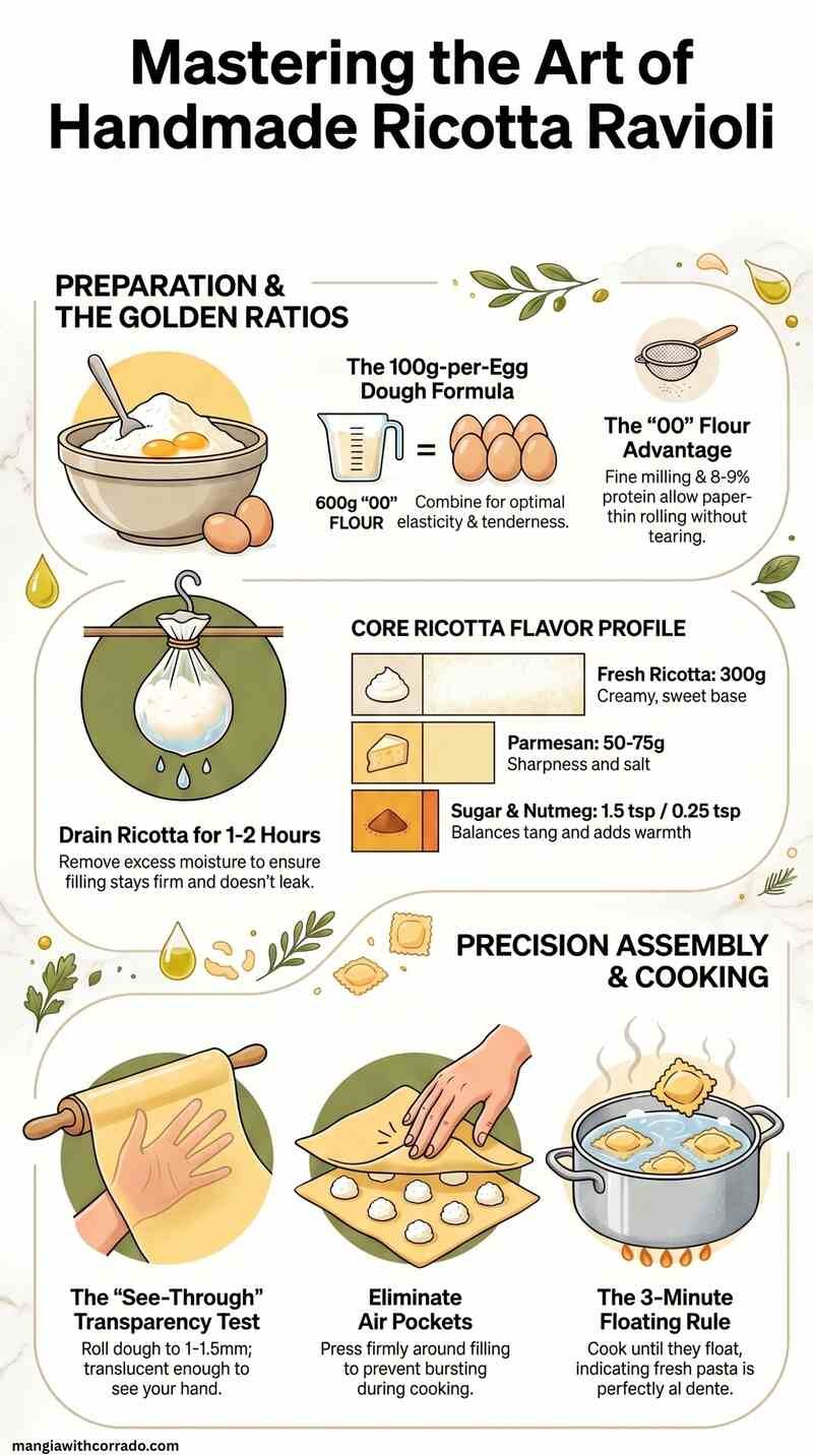 Mastering Handmade Ricotta Ravioli Guide Infographic
