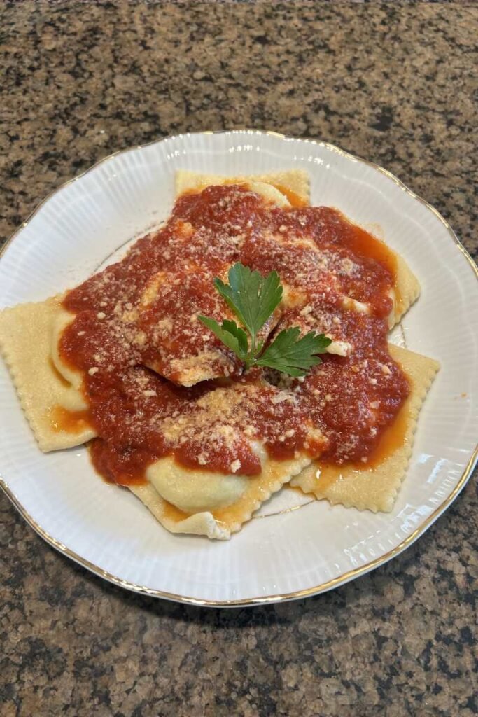 Classic homemade ricotta ravioli recipe.